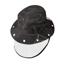 Load image into Gallery viewer, Abstract Black Polygon with Gold Line Bucket Hat with Visor by The Photo Access