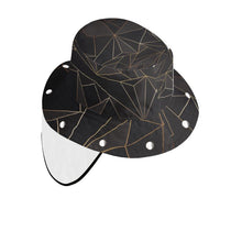 Load image into Gallery viewer, Abstract Black Polygon with Gold Line Bucket Hat with Visor by The Photo Access