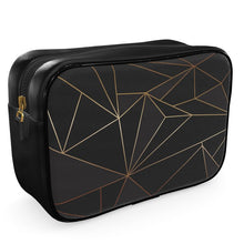 Load image into Gallery viewer, Abstract Black Polygon with Gold Line Mens Washbag by The Photo Access
