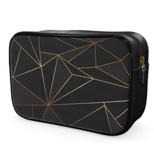 Load image into Gallery viewer, Abstract Black Polygon with Gold Line Mens Washbag by The Photo Access