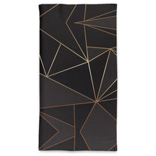 将图片加载到图库查看器,Abstract Black Polygon with Gold Line Neck Tube Scarf by The Photo Access