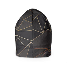 Load image into Gallery viewer, Abstract Black Polygon with Gold Line Beanie by The Photo Access