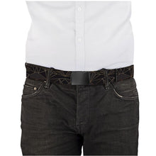 Load image into Gallery viewer, Abstract Black Polygon with Gold Line Webbing Belt by The Photo Access