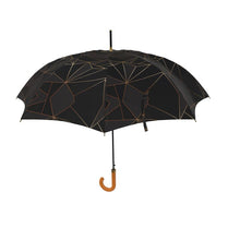 Load image into Gallery viewer, Abstract Black Polygon with Gold Line Umbrella by The Photo Access