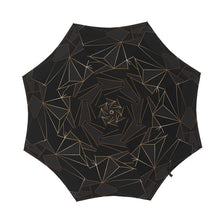 Load image into Gallery viewer, Abstract Black Polygon with Gold Line Umbrella by The Photo Access