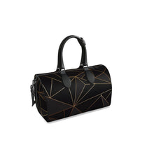 Load image into Gallery viewer, Abstract Black Polygon with Gold Line Duffle Bag by The Photo Access