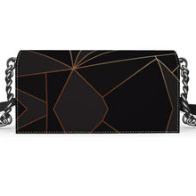 Load image into Gallery viewer, Abstract Black Polygon with Gold Line Oana Evening Bag by The Photo Access