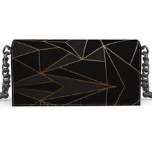 Load image into Gallery viewer, Abstract Black Polygon with Gold Line Oana Evening Bag by The Photo Access