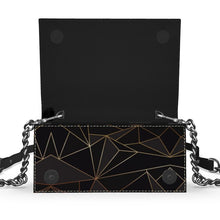 Load image into Gallery viewer, Abstract Black Polygon with Gold Line Oana Evening Bag by The Photo Access