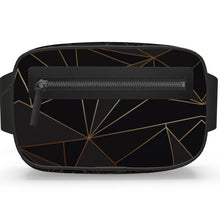 将图片加载到图库查看器,Abstract Black Polygon with Gold Line Belt Bag by The Photo Access