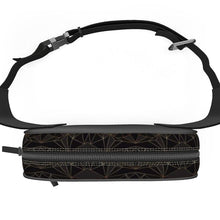将图片加载到图库查看器,Abstract Black Polygon with Gold Line Belt Bag by The Photo Access