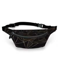 Загрузить изображение в средство просмотра галереи, Abstract Black Polygon with Gold Line Fanny Pack by The Photo Access