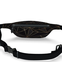 Загрузить изображение в средство просмотра галереи, Abstract Black Polygon with Gold Line Fanny Pack by The Photo Access