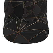 Load image into Gallery viewer, Abstract Black Polygon with Gold Line Baseball Cap by The Photo Access