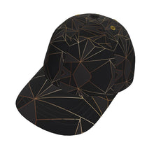 Load image into Gallery viewer, Abstract Black Polygon with Gold Line Baseball Cap by The Photo Access