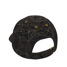 Load image into Gallery viewer, Abstract Black Polygon with Gold Line Baseball Cap by The Photo Access