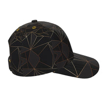 Load image into Gallery viewer, Abstract Black Polygon with Gold Line Baseball Cap by The Photo Access