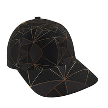 Load image into Gallery viewer, Abstract Black Polygon with Gold Line Baseball Cap by The Photo Access
