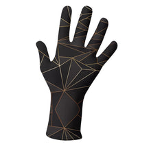 Load image into Gallery viewer, Abstract Black Polygon with Gold Line Gloves by The Photo Access