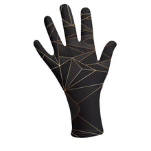 Load image into Gallery viewer, Abstract Black Polygon with Gold Line Gloves by The Photo Access
