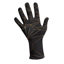 Load image into Gallery viewer, Abstract Black Polygon with Gold Line Gloves by The Photo Access