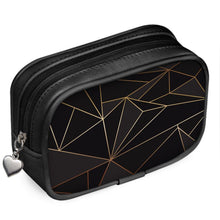 Load image into Gallery viewer, Abstract Black Polygon with Gold Line Pouch Wallet by The Photo Access