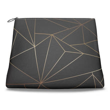 Cargar imagen en el visor de la galería, Abstract Black Polygon with Gold Line Clutch Purse by The Photo Access