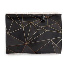 गैलरी व्यूवर में इमेज लोड करें, Abstract Black Polygon with Gold Line Sherpa Snood by The Photo Access