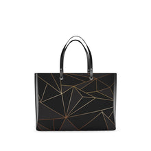 Загрузить изображение в средство просмотра галереи, Abstract Black Polygon with Gold Line Handbags by The Photo Access