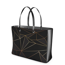 Загрузить изображение в средство просмотра галереи, Abstract Black Polygon with Gold Line Handbags by The Photo Access