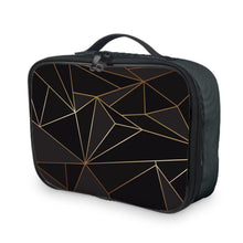 Load image into Gallery viewer, Abstract Black Polygon with Gold Line Lunch Bags by The Photo Access