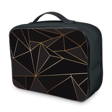 Load image into Gallery viewer, Abstract Black Polygon with Gold Line Lunch Bags by The Photo Access