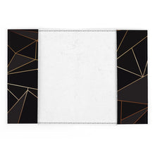 Load image into Gallery viewer, Abstract Black Polygon with Gold Line Travel Passport Cover by The Photo Access
