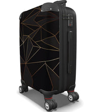 Load image into Gallery viewer, Abstract Black Polygon with Gold Line Travel Luggage by The Photo Access
