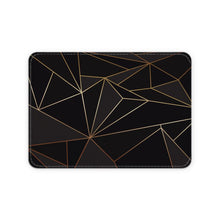 将图片加载到图库查看器,Abstract Black Polygon with Gold Line Leather Card Case by The Photo Access