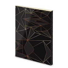 将图片加载到图库查看器,Abstract Black Polygon with Gold Line Pocket Notebook by The Photo Access