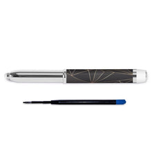 Load image into Gallery viewer, Abstract Black Polygon with Gold Line Pen with Flashlight by The Photo Access