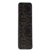 Load image into Gallery viewer, Abstract Black Polygon with Gold Line Leather Bookmarks by The Photo Access