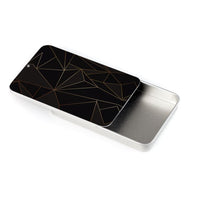 Load image into Gallery viewer, Abstract Black Polygon with Gold Line Business Card Tin by The Photo Access