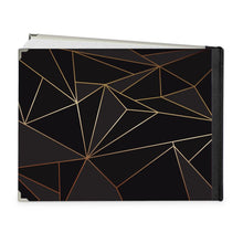 Load image into Gallery viewer, Abstract Black Polygon with Gold Line Guest Book by The Photo Access