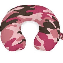 Cargar imagen en el visor de la galería, Pink Camouflage Travel Neck Pillow by The Photo Access