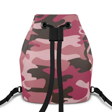 Load image into Gallery viewer, Pink Camouflage Drawstring Bucket Backpack by The Photo Access
