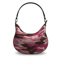 Load image into Gallery viewer, Pink Camouflage Curve Hobo Bag by The Photo Access