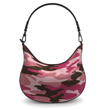 Load image into Gallery viewer, Pink Camouflage Curve Hobo Bag by The Photo Access
