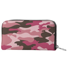 Load image into Gallery viewer, Pink Camouflage Leather Zip Wallet by The Photo Access