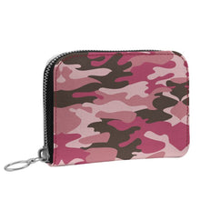 Load image into Gallery viewer, Pink Camouflage Small Leather Zip Purse by The Photo Access
