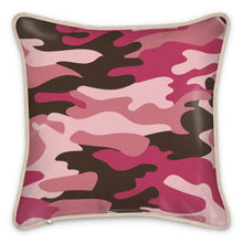 Load image into Gallery viewer, Pink Camouflage Silk Pillows by The Photo Access