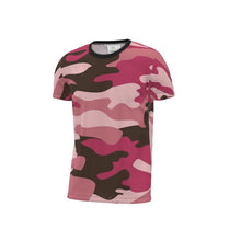 Load image into Gallery viewer, Pink Camouflage Cut and Sew All Over Print T-Shirt by The Photo Access