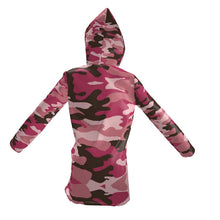 Load image into Gallery viewer, Pink Camouflage Womens Hooded Rain Mac by The Photo Access