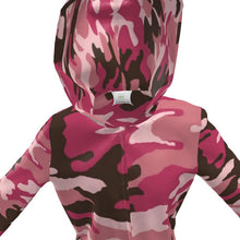 Load image into Gallery viewer, Pink Camouflage Womens Hooded Rain Mac by The Photo Access